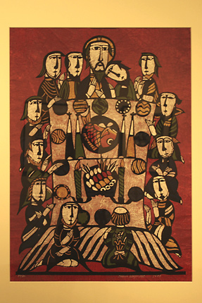 『最後の晩餐』渡辺禎雄 型染版画 1978年