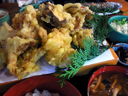 きのこの天ぷら定食